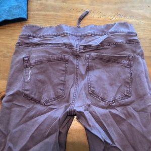 Express distress light purple mid rise jeans
